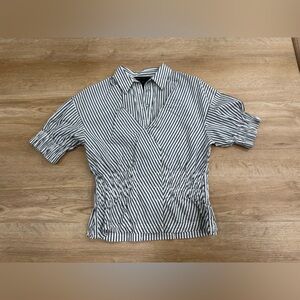 Marc Jacob Striped Short Sleeve Button-Up Blouse - XS